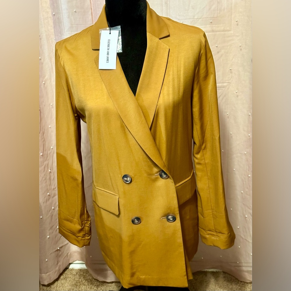 Elizabeth and James relaxed double breasted blazer, color dirt road, size small
